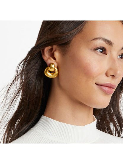Julie Vos Avalon Doorknocker Earrings in Gold