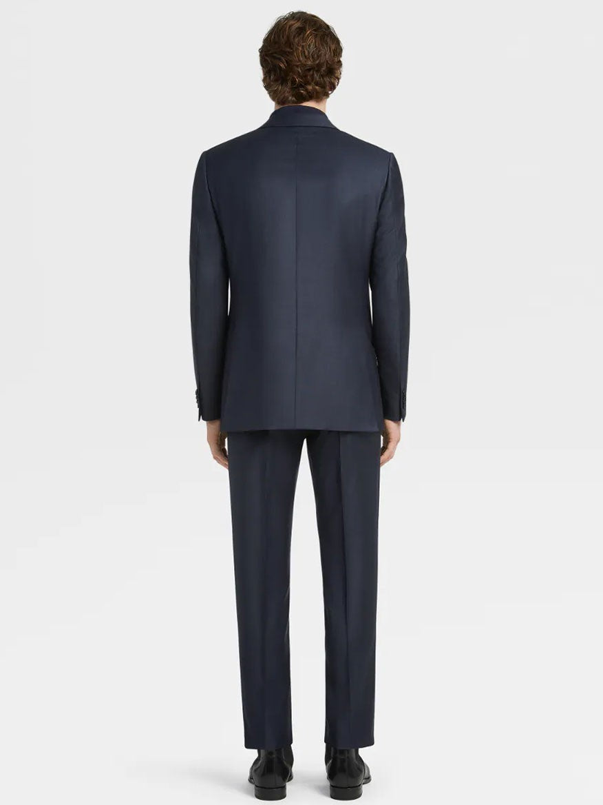 Zegna Navy Blue Milano Trofeo™ Wool Suit in Pinpoint Pattern